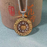 Collier Om Mani Padme Hum à triple rotation des 12 signes du zodiaque – Amulette bouddhiste tibétaine rotative pour les bénédictions, la protection et le destin personnel