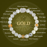 Five Elements Crystal Agate PiXiu Wealth Bracelet – Gold(Wrist Circumference: 14-16cm) / 8mm, image 1, healing bracelet