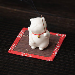 Cat Bell Ceramic Incense Burner | Tranquility & Protection