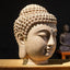 Meditating Buddha Head Statue – large 42cm closed eyes resin Buddha bust zen decor
