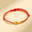 999 Sterling Silver Koi Fish Rope Bracelet – red gold cord with koi charm, sliding knot close
