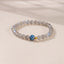 Natural Moonstone Lotus Bracelet – moonstone beads with blue lotus cloisonne, healing