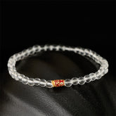 Clear Quartz Koi Fish Bracelet - koi fish yin-yang symbol card, luck prosperity wealth success