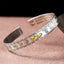 PiXiu Dragon Lotus Silver Bracelet – Silver cuff with gold PiXiu and Heart Sutra engraving, wealth luck