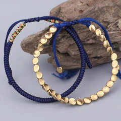 3 PCS Tibetan Copper Beads Healing Protection Luck Bracelet Set