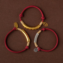 999 Sterling Silver Tibet Handmade Om Mani Padme Hum Fu Character TopRank Character Luck Braided Bracelet