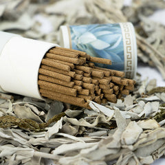 White Sage Incense Sticks - natural brown sticks from tube on sage, cleansing