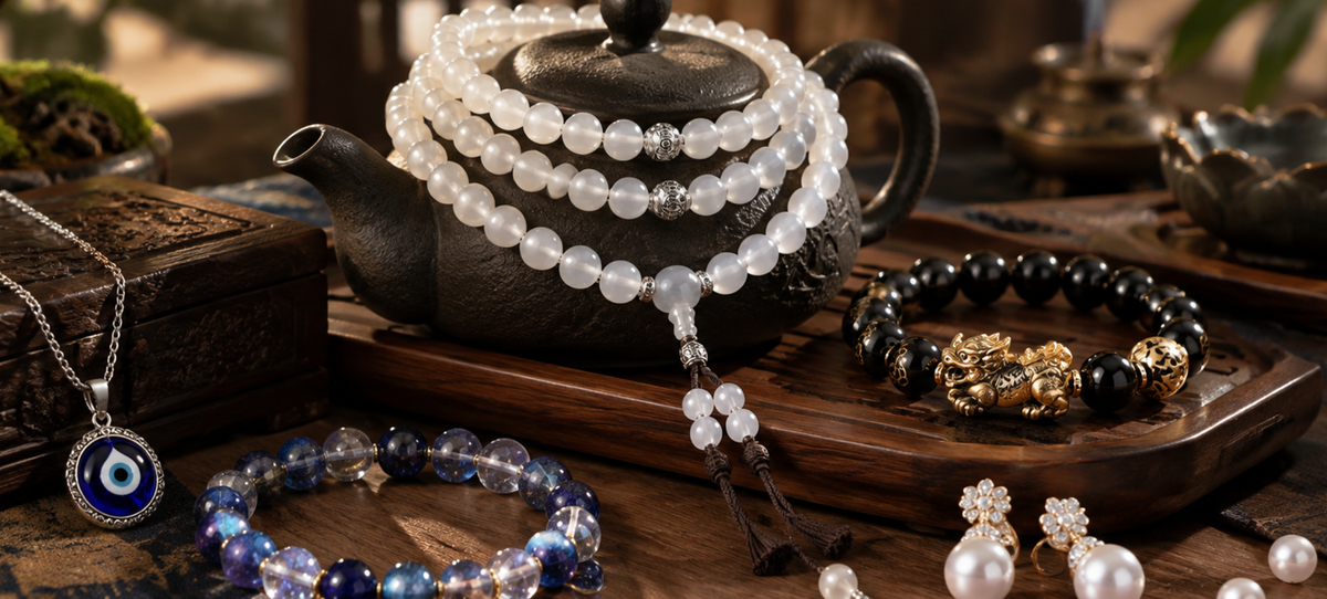 pixiu /108 mala/evil eye/ pearl jewelry