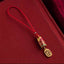 Koi Fish Cinnabar Ruyi Phone Charm – red cinnabar koi paired with gold ruyi charm and woven cord, wish phone decor