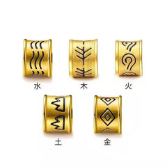 Harmony & Luck: Five Elements Sand Gold Black Gold Bracelet