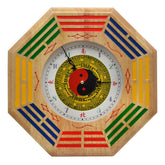 Feng Shui Bagua Peach Wood Wall... – Octagonal frame with colorful bagua trigrams, feng shui decor