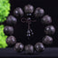 Chinese Zodiac Rosewood Ebony PiXiu Set – black ebony copper coin carved bracelet, dark wood beads, protection wealth charm