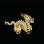 Auspicious Brass Dragon Decoration - Golden dragon on pure black with subtle reflection, protection art