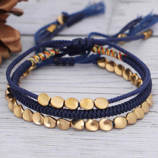 3 PCS Tibetan Copper Beads Bracelet Set – 1, image 1, healing bracelet