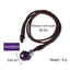 Tibetan Tiger Eye Obsidian Amethyst Protection Necklace – Amethyst sphere pendant necklace with specs detail, dark brown cord