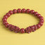 Double PiXiu Cinnabar Bracelet – Front view of red carved mantra beads with dual PiXiu figures, spiritual bracelet