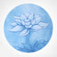 Lotus Mandala Yoga Mat – Blue watercolor lotus bloom with seed pod and lily pads, ink wash style, foldable mat
