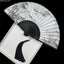 Vintage Silk Folding Fan - Black bamboo ribs with ink wash bamboo art and silk tassel, vintage fan