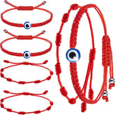 4Pcs Evil Eye Red String – Multi-view red string bracelets with nazar charms and macrame knots