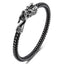 Dragon Protection Bracelet - Dragon head clasp on two-tone woven metal band, Protective