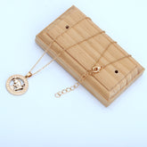 3D Zodiac Constellation Pendant Necklace – Libra Gold – front view, amulet necklace