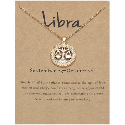 Zodiac constellation pendant necklace, lifestyle view