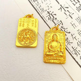 Buddha Zodiac Pendant – horse gold plate with Mahasthamaprapta, fortune blessing tag