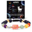 Zodiac Crystal Bracelet – Aries with cosmic card showing fire element and ram symbol