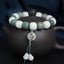 White Bodhi Seed Om Mani Padme Hum Bracelet – On Yixing teapot with lotus pendant, bodhi bead mala