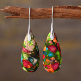 Emperor Stone Happiness Earrings – Colorful Emperor Stone, image 1, earring jewelry
