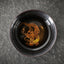 Gold Leaf Jianzhan Teacup – Front view of tenmoku bowl with gold leaf koi design, kung fu tea cup