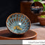 Lotus Peacock Dragon Phoenix Koi Fish Ceramic Teacup – rim detail showing gold or colored edge trim, fine porcelain
