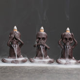Skull Ghost Purple Clay Backflow Incense Burner | Peace & Healing