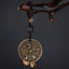 Four Symbols Constellation Key Chain - Antique brass dragon medallion with bells on black cord, Protection