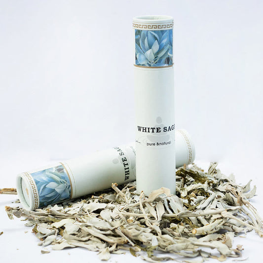 White Sage Incense Sticks - two pure natural tubes with dried sage, purifying