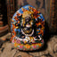 Mini Daikokuten Statue – front view of smiling wealth god holding mallet and treasure bag, clay craft