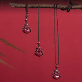 Laughing Buddha Cinnabar Necklace Key Chain Phone Hanging Decoration – red cinnabar Happy Buddha, prosperity joy amulet