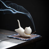 Cat & Panda Ceramic Incense Burner | Blessing & Serenity Décor