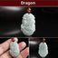 Natural Jade Chinese Zodiac Pendant – Dragon coiled body with whiskers, fortune