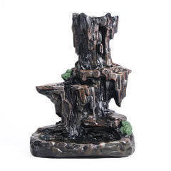 Backflow Incense Burner – multi-tier rocky mountain on white, contemplative