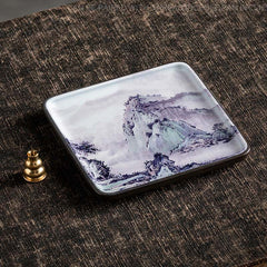 Mountain Lake Ceramic Plate Incense Burner | Tranquility & Harmony