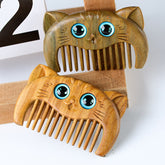 Green Sandalwood Cat Portable Comb, image 1
