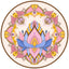 Tibetan Lotus Mandala Yoga Mat rolled edge close-up, teal geometric pattern with cushioned thickness, non-slip exercise mat