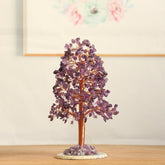 Crystal Money Tree – Purple amethyst on agate base, Feng Shui wealth decor