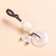 Agate Chalcedony Safety Knot Keychain – white agate Ping An Kou with white lotus bead and cord
