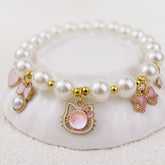 Princess Elastic Pearl Pet Collar – Cat / XS 12CM( Beads 6MM), image 1, amulet necklace