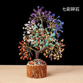 Colorful Crystal Wealth Tree – Rainbow seven-color chakra tree, prosperity decor