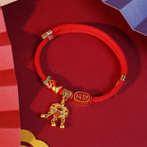 Red Rope Collar for Pets, Adjustable Safe Buckle, Chinese New Year Lucky Gift with Fortune Koi, YuanBao, Safety Buckle