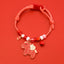 Horse Zodiac Collar – Red braided rope with horse pendant, zhao cai tag & red bell, festive pet collar