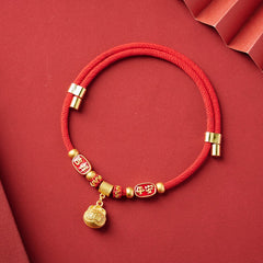 Handmade New Year Adjustable Pet Collar Necklace with Blessing Lock for Cats Dogs